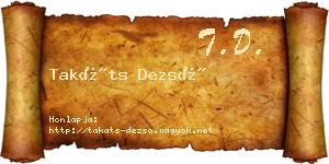 Takáts Dezső névjegykártya