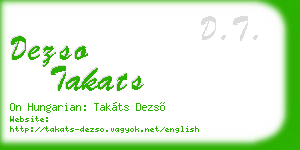 dezso takats business card